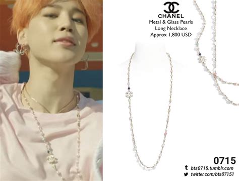 black chanel necklace jimin|buy chanel pearl necklace.